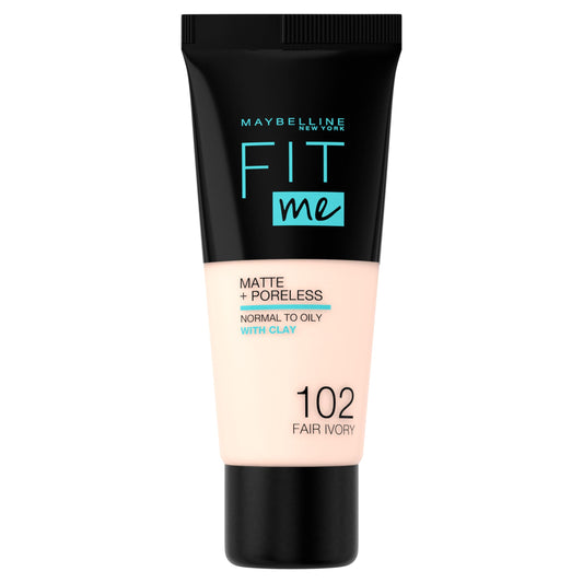 MAYBELLINE FIT ME MATTE & PORELESS 102 FAIR IVORY 30